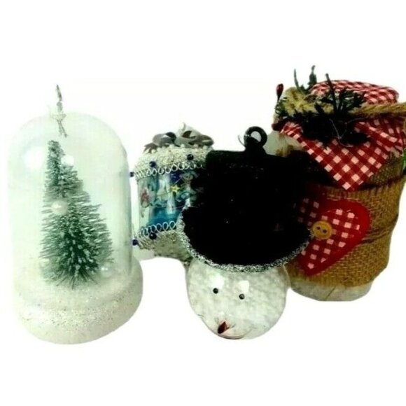 Christmas Tree Ornaments Lot of 4 Holiday Season Tree Room Decor Gift Toppers - Picture 10 of 10
